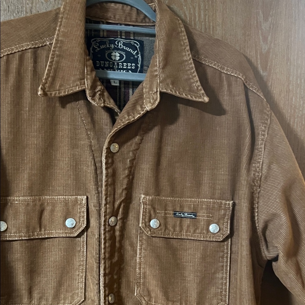 Lucky Brand Men's Tan Corduroy Shirt Jacket